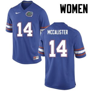 Women's Florida Gators #14 Alex McCalister NCAA Nike Blue Authentic Stitched College Football Jersey SYE6462SS